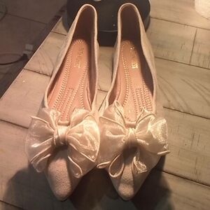 bebe Cream Bow Flats